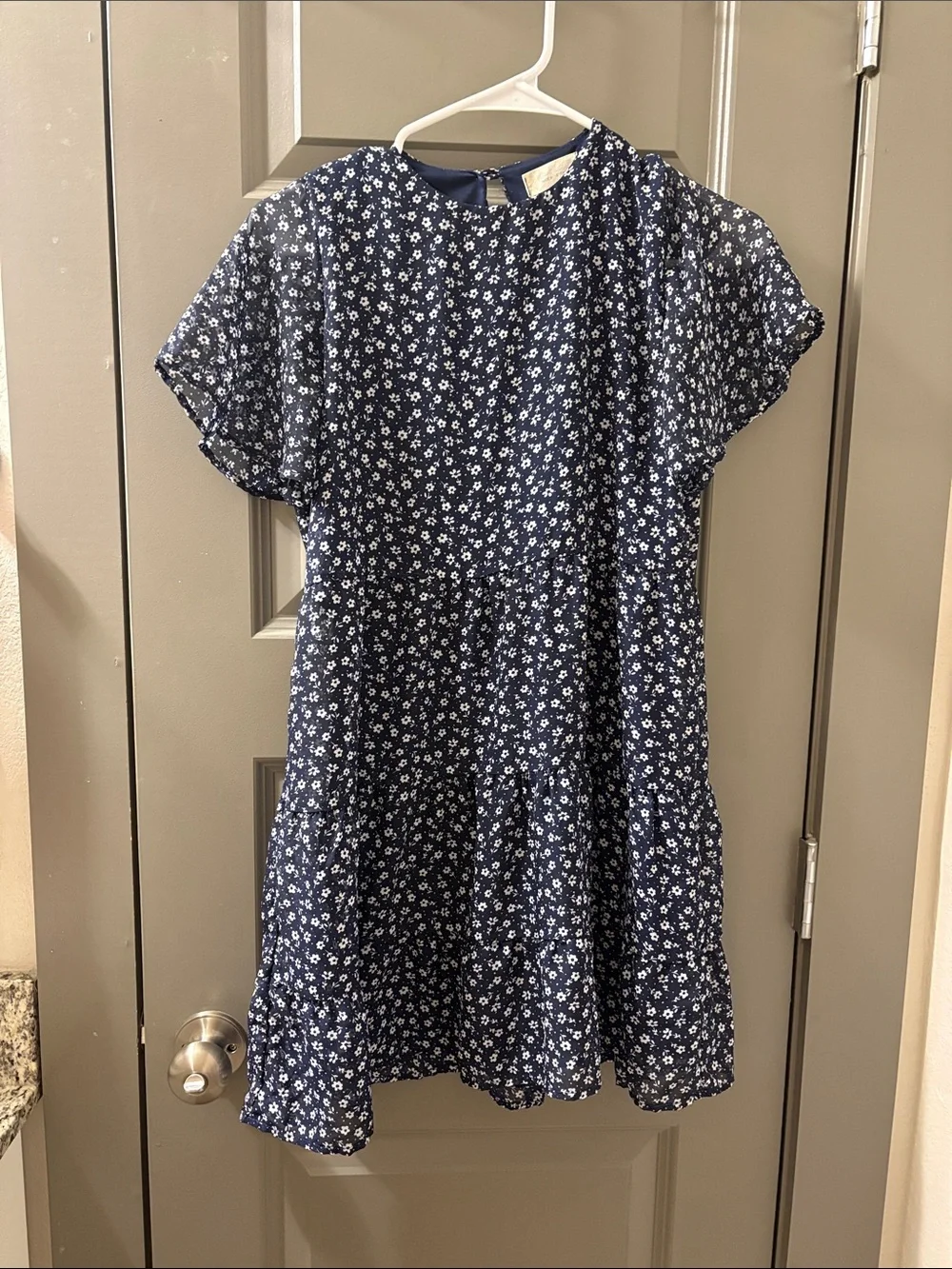 Altar’d State Navy Blue Floral Tiered Dress - Picture 1 of 2
